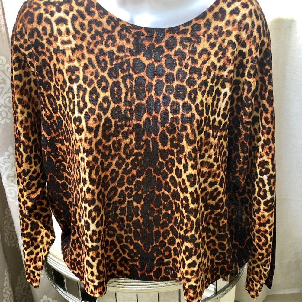 New! Zara leopard print crop light knit sweater. M - Picture 1 of 6